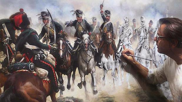 Augusto Ferrer-Dalmau, pintando "La Degollá"