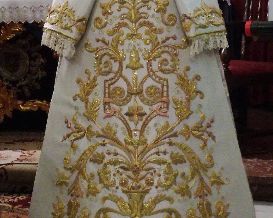 Saya de salida restaurada Virgen de Guadalupe / Hermandad de las Aguas