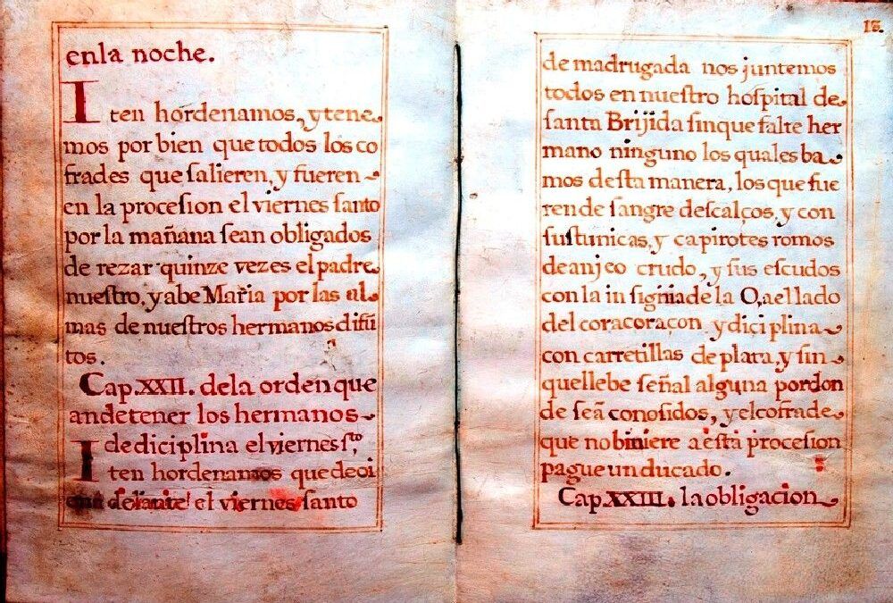 Libro de reglas de la O encontrado en Madrid de 1686 / Hermandad de la O