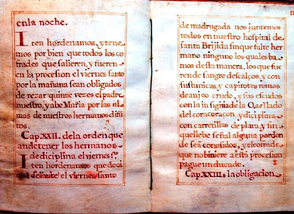 Libro de reglas de la O encontrado en Madrid de 1686 / Hermandad de la O