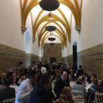 Intervención del alcalde y del pregonero en el almuerzo-homenaje celebrado en el Real Alcázar