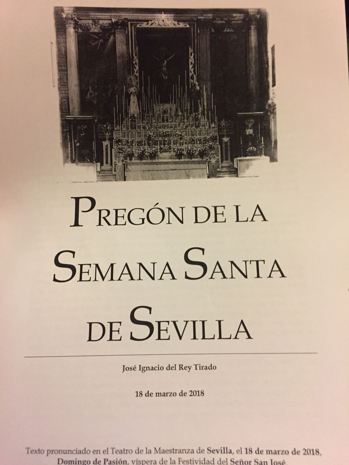 Pregón de la Semana Santa de Sevilla 2018