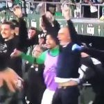 La explosión de júbilo en el banquillo del Real Betis tras el gol de Junior