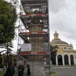 Comienza la restauración de los obeliscos que daban acceso a la Exposición del 29