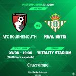 El Real Betis se medirá el 3 de agosto al AFC Bournemouth de la Premier League inglesa
