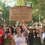 Jornada de movilizaciones contra la libertad para «La Manada» que podría regresar hoy a Sevilla