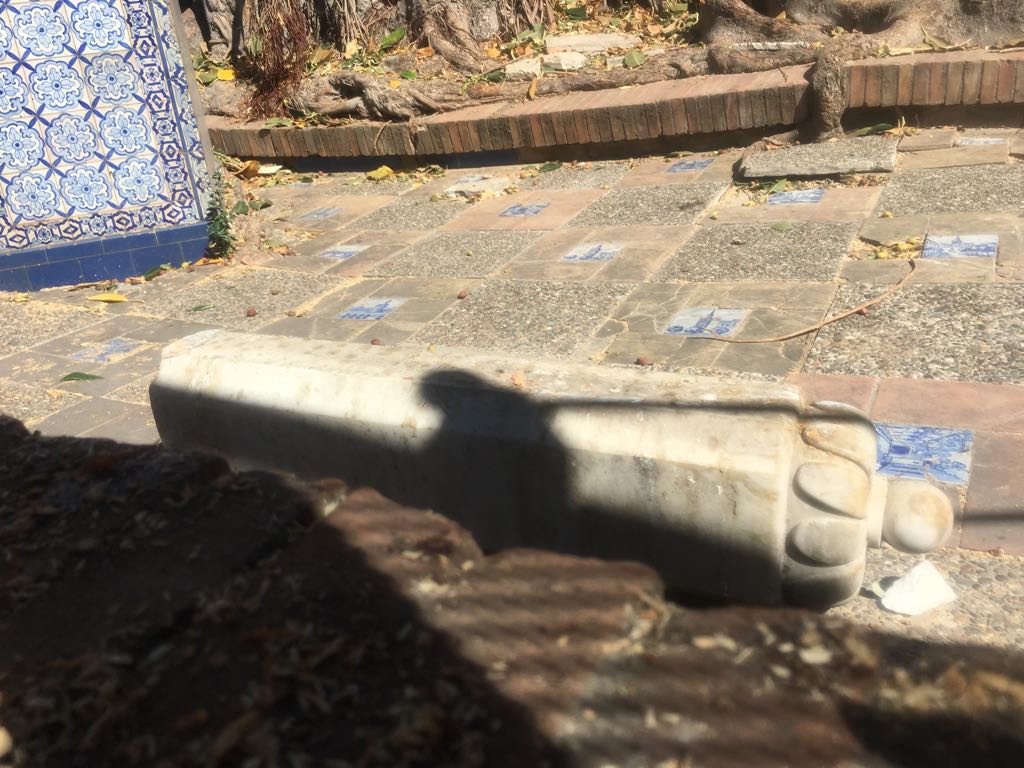 El brazo amputado dela Cruz, en el suelo horas después del incidente