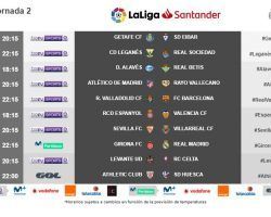 Sevilla FC-Villarreal, domingo 26 de agosto a las 20.15 horas; el Alavés-Real Betis, el sábado a las 18.15h