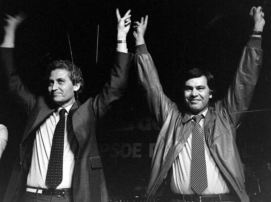 Rafael Escudero, primer presidente de la Junta de Andalucía, junto a Felipe González
