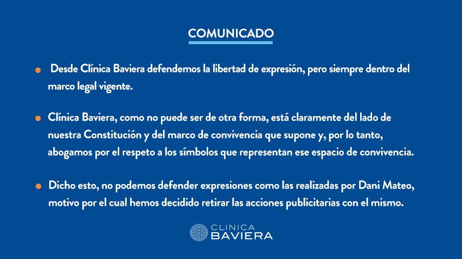 Comunicado de la clínica Baviera