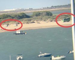 El séquito de Pedro Sánchez llega a Doñana en medio de un despliegue policial