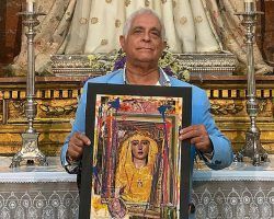 Miguel Caiceo presenta su obra dedicada a la Reina de la Merced Coronada, de Bollullos de la Mitación 