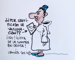 ¿PCR, vacuna…? No, lista de la compra en CeutaLa Viñeta de Ramón