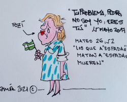Mateo 26, 52. Los que a «Espadas» matan a «Espadas» muerenLa Viñeta de Ramón