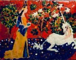 La artista, esmaltista y pintora, Lourdes Cabrera, presenta su exposición de esmaltes en la Real Academia de Bellas Artes 